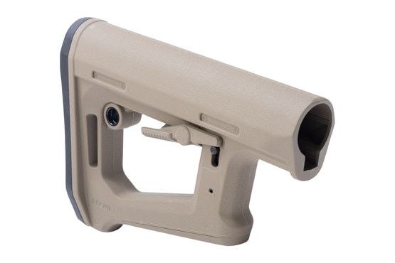 Magpul DT-PR Carbine Stock in FDE with curved bottom for support